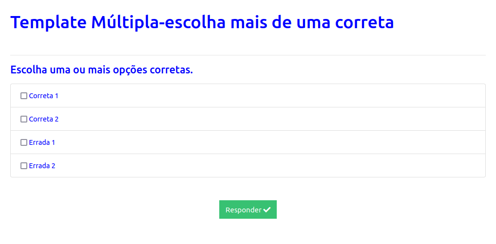 Escolher mais de uma opção